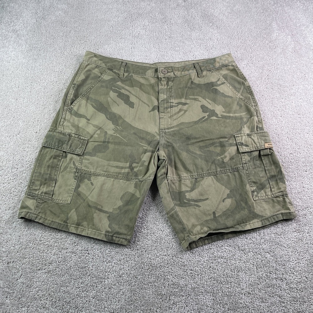 Wrangler Shorts Mens 38 Green Camo Cargo Relaxed Fit Cotton Outdoor Hunting